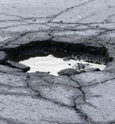 Tyre rims most likely to be damaged by potholes